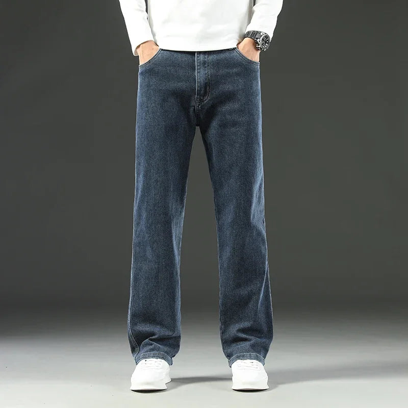 2025 New Style Y2 Spring and Autumn Loose Jeans Men's Baggy Straight Wide Leg Business Casual Pants Brand Men's Clothing - Matrix Studios