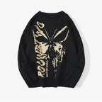 New Hip Hop Streetwear Knitted Sweater men Gothic portrait Print Pullover autumn Harajuku Cotton sweater women Oversized Sweater - Matrix Studios