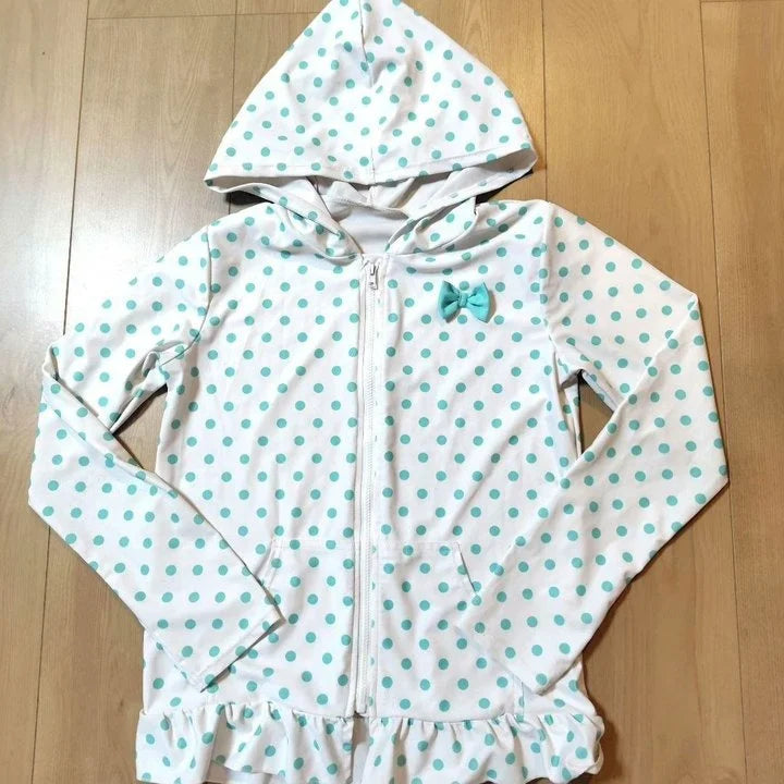 Japanese subculture Harajuku retro polka dot bow long sleeved women's zipper hooded sweatshirt American spicy girl trendy top - Matrix Studios
