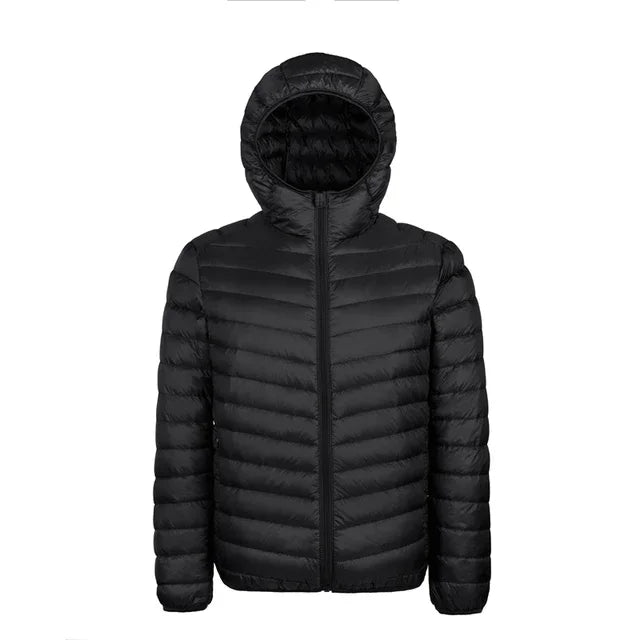 Down Jacket Men's 2024 New 90% White Duck Down Super Light Down Jacket Men's Lightweight Thermal Coat Hooded Feather Coat - Matrix Studios