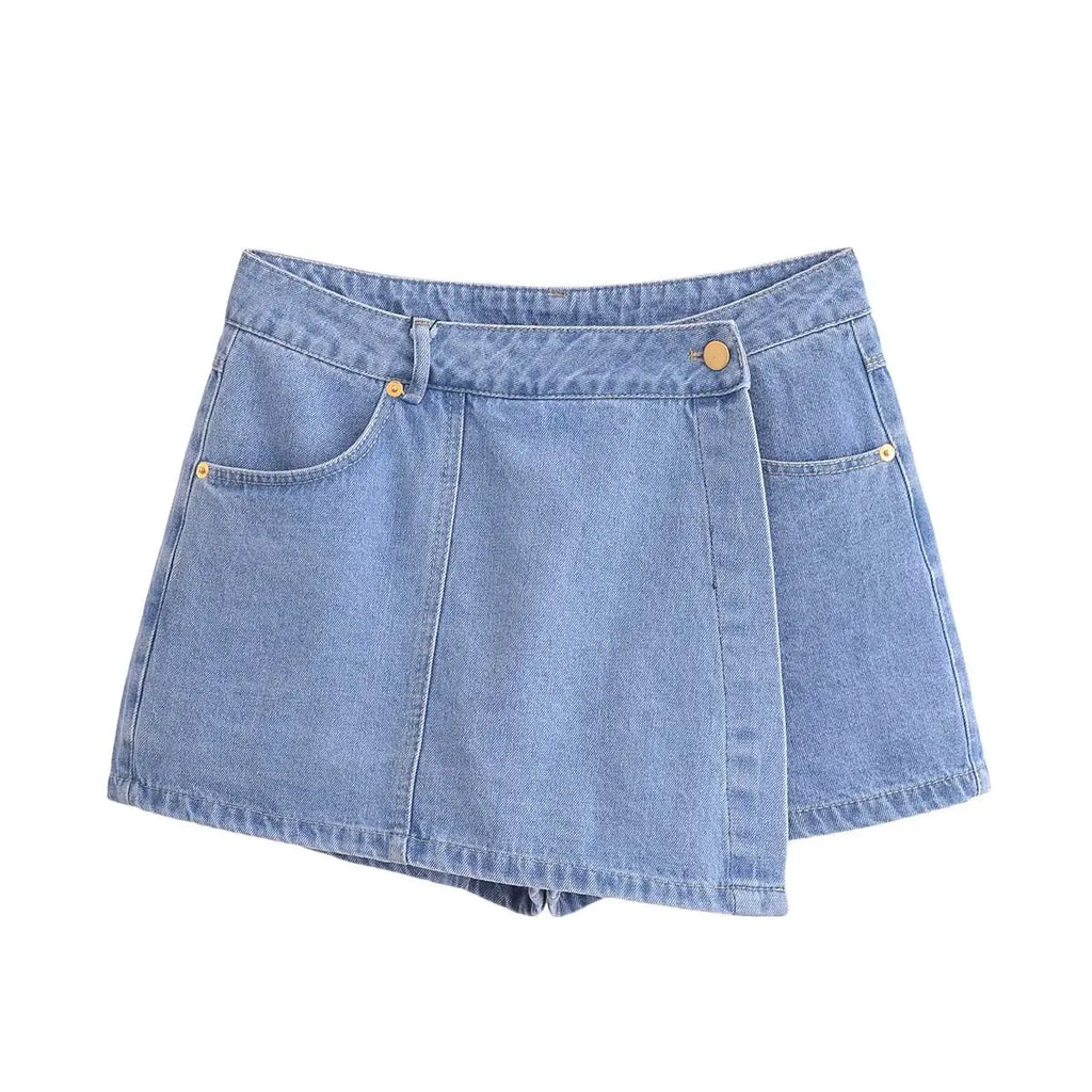Nlzgmsj  Summer Women's Casual Sets Fashion Mini Skirt Shorts Sets Denim Short Shirt Top Sets For Women Street Women Outfit - Matrix-studios.com