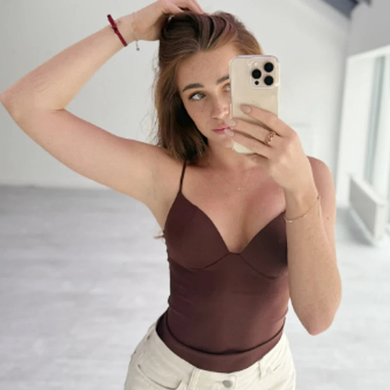 HXAO Burgundy Slip Top Women Summer Sexy Corset Tanks & Camis Fashion Sleeveless Backless Bra Top Chic Elegant Bustier Camisole - Matrix-studios.com