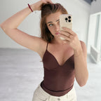 HXAO Burgundy Slip Top Women Summer Sexy Corset Tanks & Camis Fashion Sleeveless Backless Bra Top Chic Elegant Bustier Camisole - Matrix-studios.com