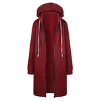 2025 Women's Autumn Winter ThickenHoodies Parkas Loose Hooded Jackets Zipper Pocket Maxi Size Sweatshirt Sports Dresses Outwear - Matrix Studios