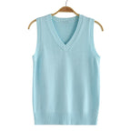 Preppy Style Teenager School Girls Uniform Sleeveless Sweaters Knitted Vest Students Y2K Lolita Pullover Waistcoat Women JK Tops - Matrix Studios
