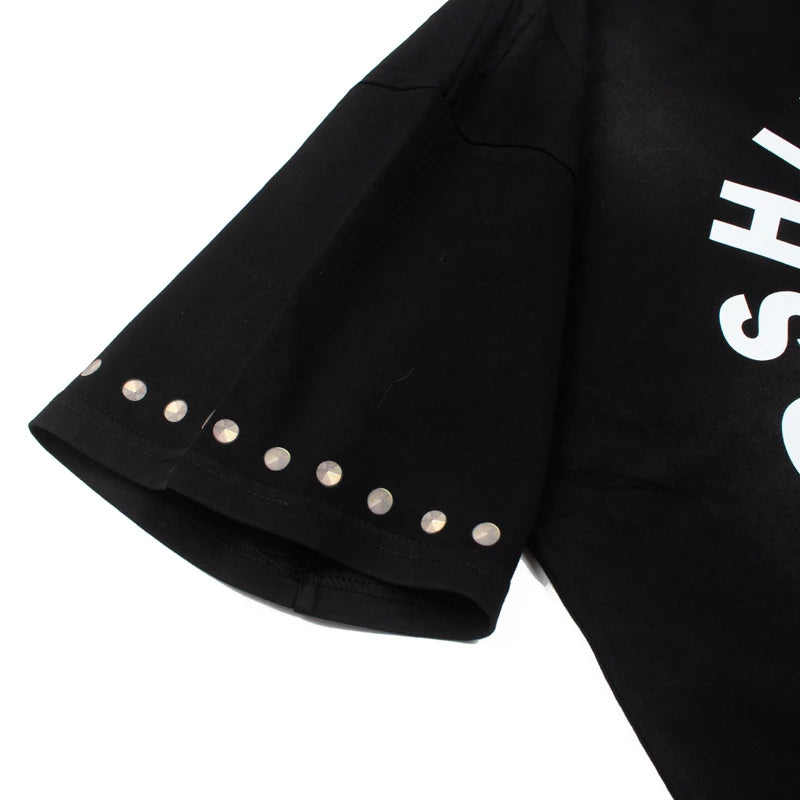 American Street Satoshi Mechanical Jesus Print t shirt Short Sleeve Washed Vintage Style Men's Tee Shirts Summer Trend Clothing - Matrix-studios.com