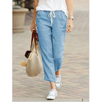 Autumn Cotton Women's Pants Y2K Black Drawstring Elastic Waist Casual Pants Female Loose Fashion Elegant Ladies Bottom - Matrix-studios.com