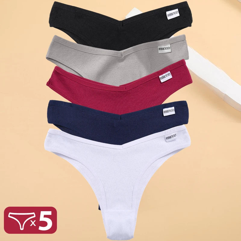 5PCS/Set Cotton Lingerie Panties Sexy Underwear Women Briefs Tangas Female Underpants Pantys Thong Panties Bikini Solid 13 Color - Matrix Studios