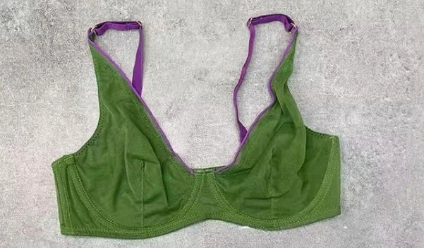 YUQI French Summer Bra - Sexy Euro Color-Block Lingerie | Slim Push-Up Lift & Anti-Sag Support | Anti-Sag Comfort Fit Underwear - Matrix-studios.com