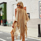 Swimsuit Cover-ups  Fashion Tassel Gold Bikini Beach Cover Up Sexy Beach Dress Tunics for Women Summer Wear See Through - Matrix Studios