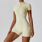 Yoga Boilersuit Long Sleeved Women's Sportswear Gym Zipper Jumpsuits Workout High-intensity Fitness One-piece Skin-tight Garment - Matrix-studios.com