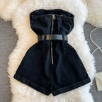 Summer Rompers Women Jeans Jumpsuit off shoulder 2022 Loose Casual Denim Rompers Womens Jumpsuits Wide Leg Casual Denim Overalls - Matrix Studios