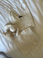 Strawberry Vest Shorts 2 Pieces Set Woman Eyelet Bow Slim Tank Top with Elastic Waist Patchwork Straight Short Pant Sweet Sets - Matrix-studios.com