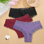 3PCS/Set Women Sexy Lace Panties Cotton Seamless Brazilian Panties Female Sexy Low Rise Soft Underwear G-String Lingerie S-XL - Matrix Studios