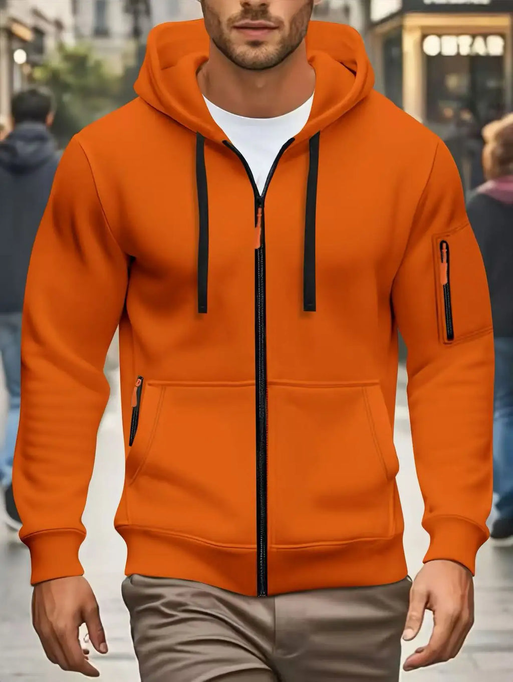 Men Autumn and Winter New Hoodies Long Sleeve Sweatshirt Pocket Zipper Design Hooded Sweatshirt Men Sportswear Casual Jacket - Matrix Studios