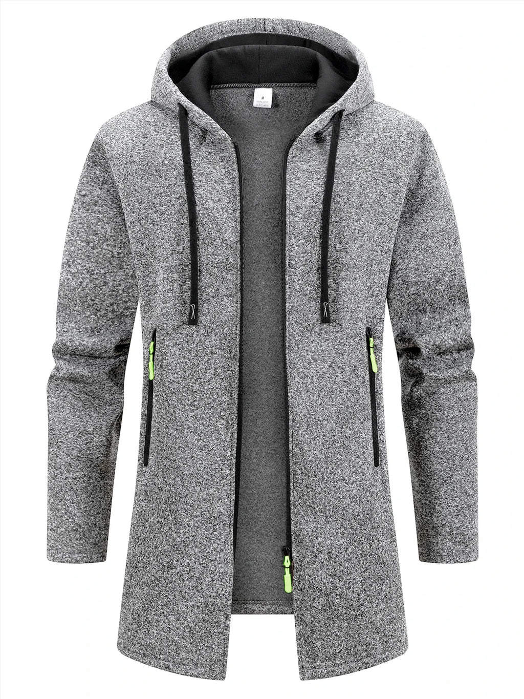 Men's Retro Zipper Jacket Mid Length Windbreaker Spring Autumn Winter Fleece Warm Jackets Fashion Casual Patchwork Yarn Coat - Matrix Studios