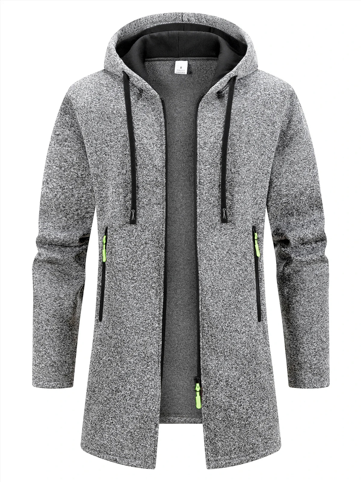 Men's Retro Zipper Jacket Mid Length Windbreaker Spring Autumn Winter Fleece Warm Jackets Fashion Casual Patchwork Yarn Coat - Matrix Studios