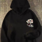 【M-8XL Hoodies】Autumn Men Pullover Hoodie Oversized Sweatshirt Fashion Loose Skeleton Poker Print Long Sleeve Couple Clothes - Matrix Studios