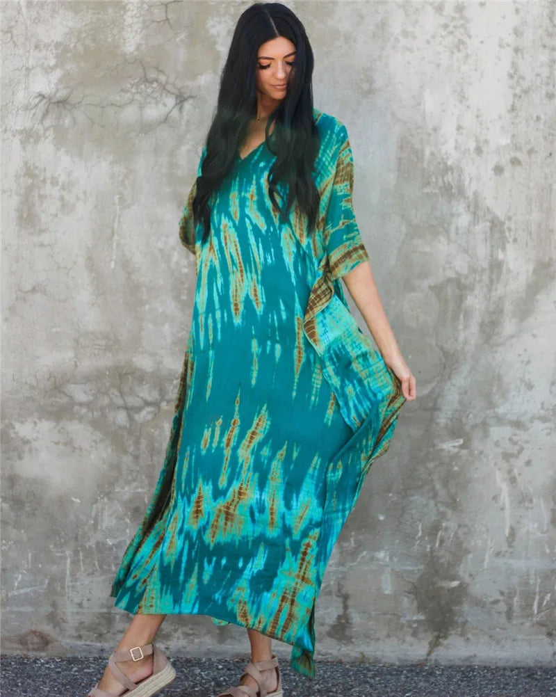 Plus Size Women Beachwear Long Beach Coverups Kaftan Casual Caftan Dress Swimwear cover ups - Matrix Studios