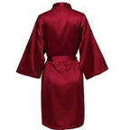 Wedding Party Team Bride Robe Without Letters Kimono Satin Pajamas Bridesmaid Plain Bathrobe SP088 - Matrix-studios.com