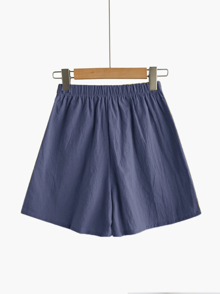 ITOOLIN Casual Linen Shorts Women Gym Workout Shorts Short Pants High Waisted Black Ladies Short Femme Women Shorts Sport Femme - Matrix-studios.com