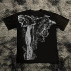 Classic Y2K Gothic Style T-shirt Print Oversized T Shirt High Street Shirts Gothic Round Neck Cotton Tops New Mens Women T Shirt - Matrix-studios.com