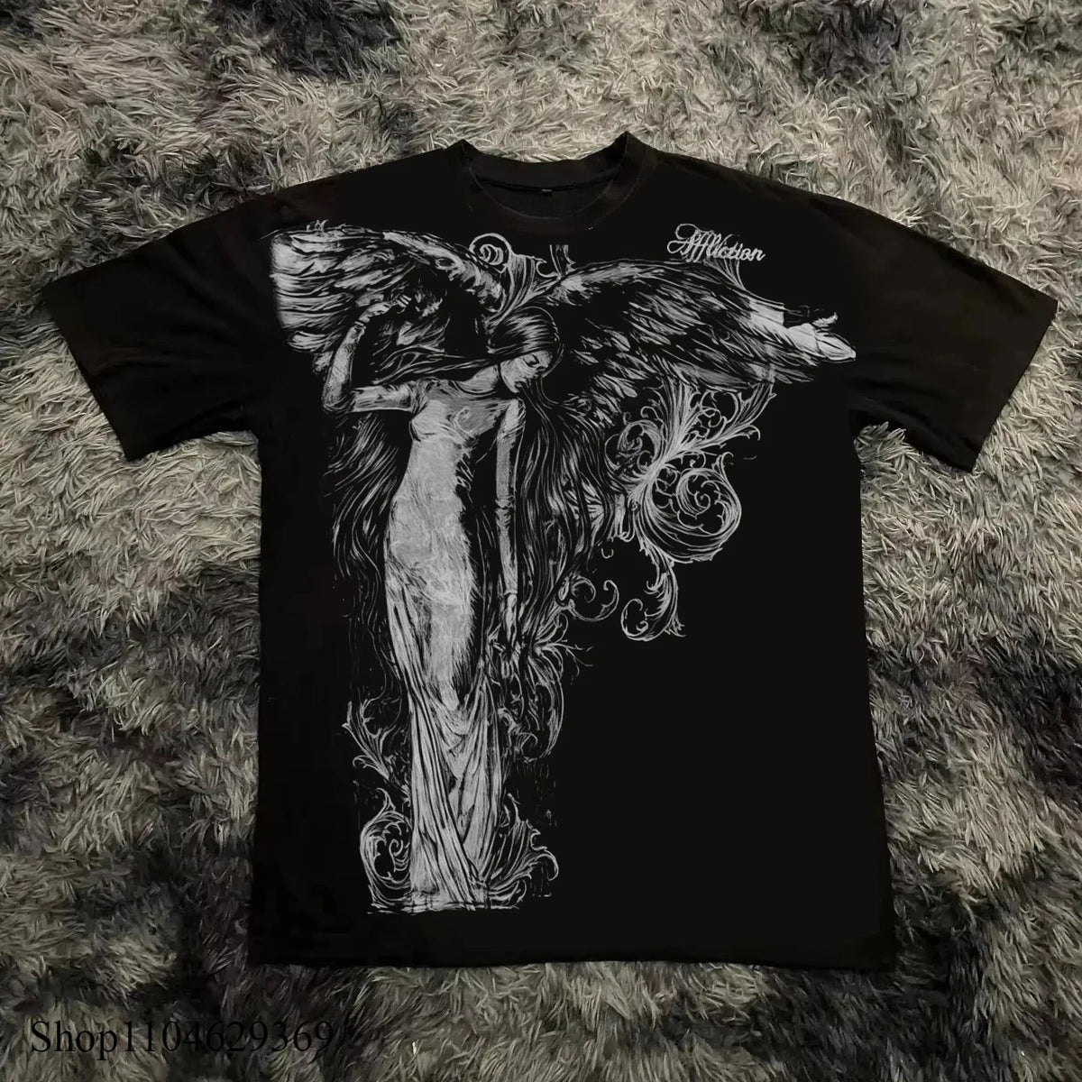 Classic Y2K Gothic Style T-shirt Print Oversized T Shirt High Street Shirts Gothic Round Neck Cotton Tops New Mens Women T Shirt - Matrix-studios.com