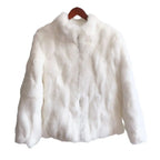 Natural Rabbit Fur Coat Women Winter Jacket Real Leather And Fur Bolero Women's Clothing Female Outerwears With 2025 Black Cold - Matrix Studios