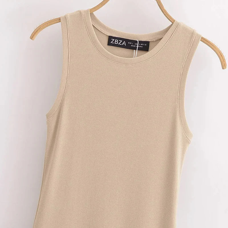 HXAO Women's Black Long Dresses 2025 Spring Sleeveless Elegant Dresses Fashion Casual Vintage Party Khaki Dresses Vestidos - Matrix-studios.com