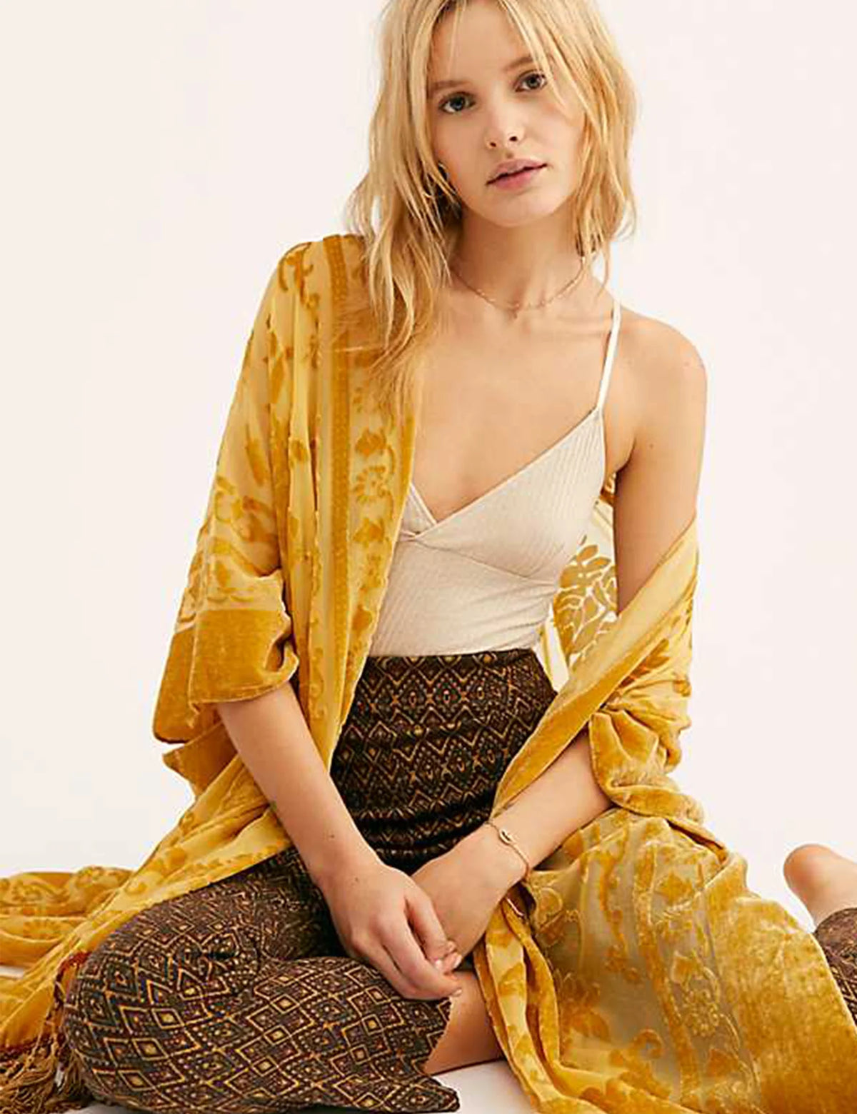 WeHello Burnout Velvet Kimono For Women Luxury Fashion Long Cardigan With Tassel Beach Cover-up Holiday Cardigan Shawl - Matrix Studios