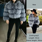 MAOMAOKONG Super Hot Winter Women Luxury Thick Real Raccoon Fur Coat Natural Fox Fur Jacket Plus Size Furry Jackets Female Vest - Matrix Studios