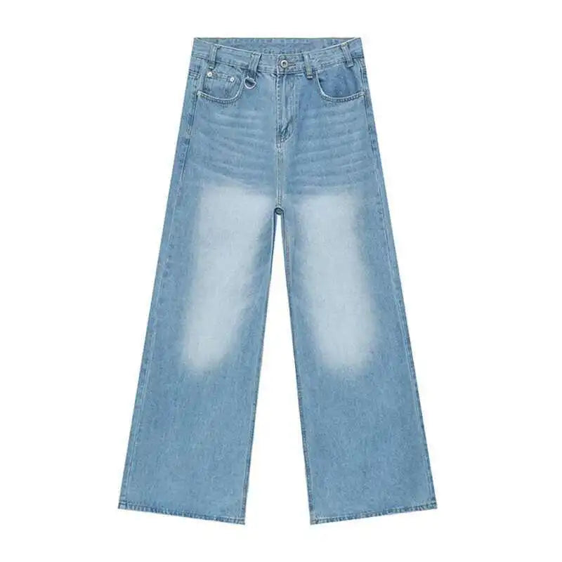 IEFB Vintage Camouflage Men's Jeans Fashion Washed Casual Wide Leg Denim Pants Autumn Winter Loose Male Trousers Old Blue 9C354 - Matrix Studios