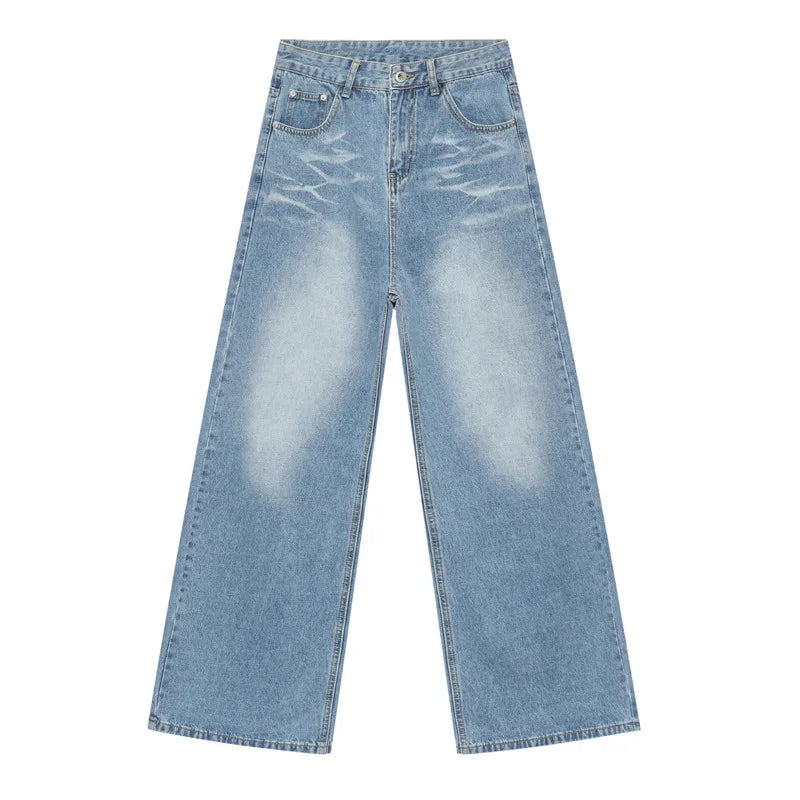 IEFB Straight Male Jeans Vintage Men's Denim Pants Tie-dyed Design Wide Leg Trousers Spring New Stylish Men Clothing 9C4276 - Matrix Studios