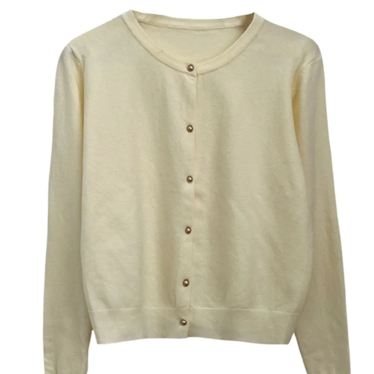 Solid Color Knitted for Women Cardigan Korean Single Breasted Long Sleeve Jumper Woman Round Neck All Match Cardigans Outwear - Matrix Studios