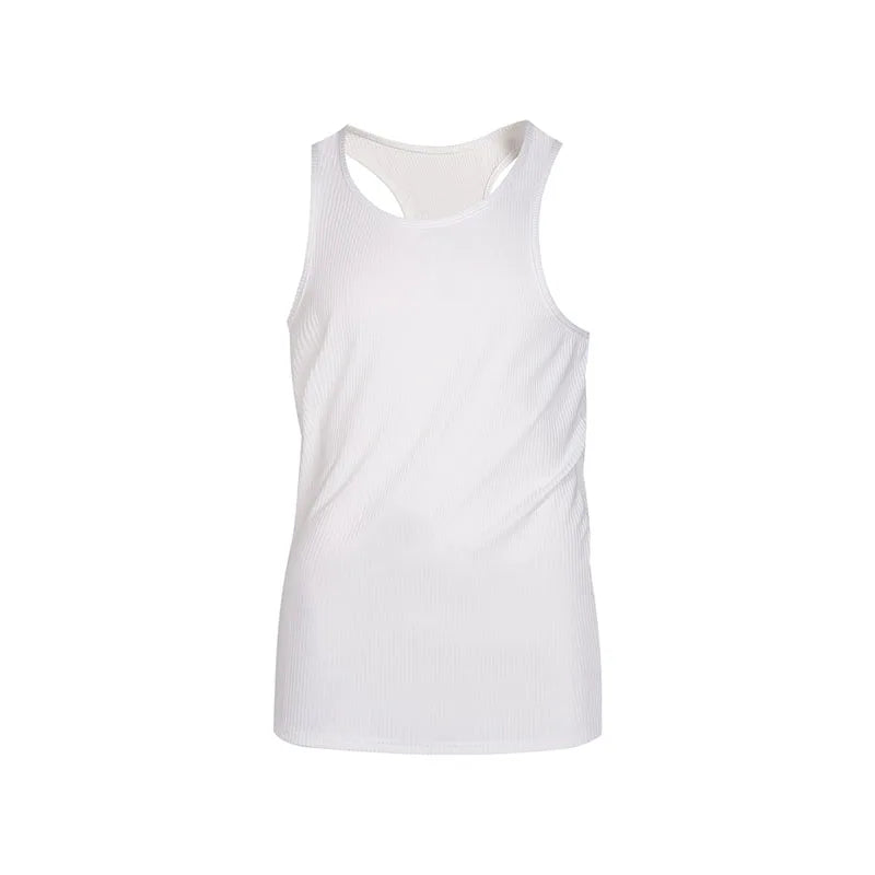 Men's Summer O-neck loose stripe gym Tank top Men Fitness sleeveless pullover Sports Undershirt Elasticity casual vest men tops - Matrix Studios