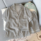 Summer 2026 New Short-Sleeved Shorts Pajamas Women's Cartoon Cute Girl Cardigan Set Ladies Sleepwear Breathable Homewear - Matrix-studios.com