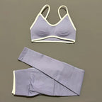 2Pcs HISTELLO Women's Seamless Yoga Fitness Set Ignite Sculpt Scrunch Leggings Strappy Halter Bra Gym Sports Fitness Outfit - Matrix-studios.com