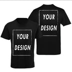 EU size 100% pure cotton custom T-shirt front and back team school uniform store logo text photo for men's personalized high-end - Matrix Studios