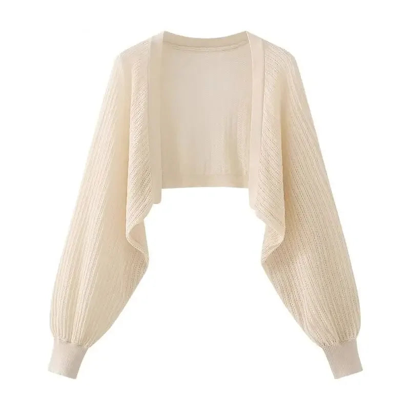 French Ice Silk Knitted Sun-Proof Cardigan Top Women's Summer Thin Jacket Waistcoat Suspender Skirt Shawl Outer Match Blouse - Matrix Studios