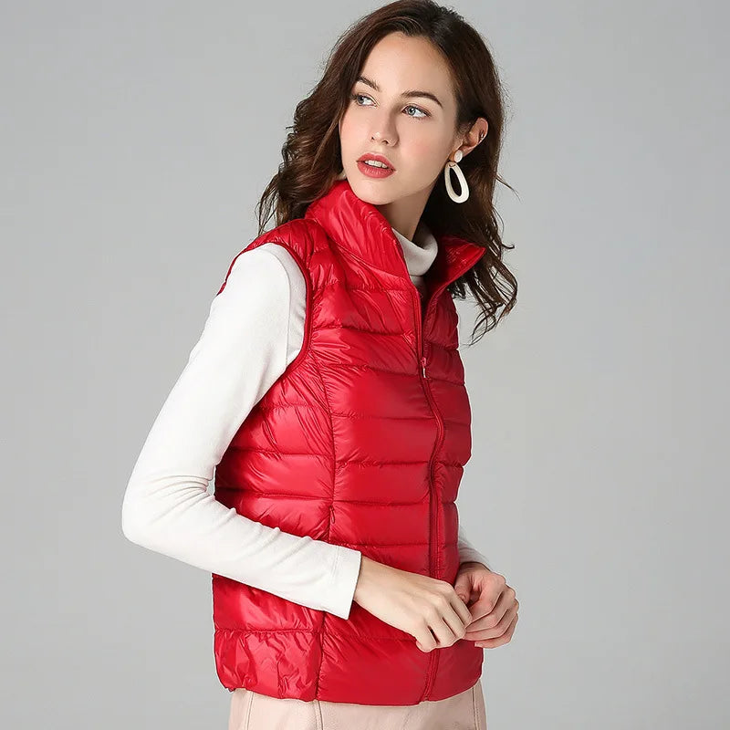 Women Sleeveless Vest Jackets Winter Fashion Male Cotton-Padded Vest Coats women Stand Collar Warm Waistcoats Clothing - Matrix Studios