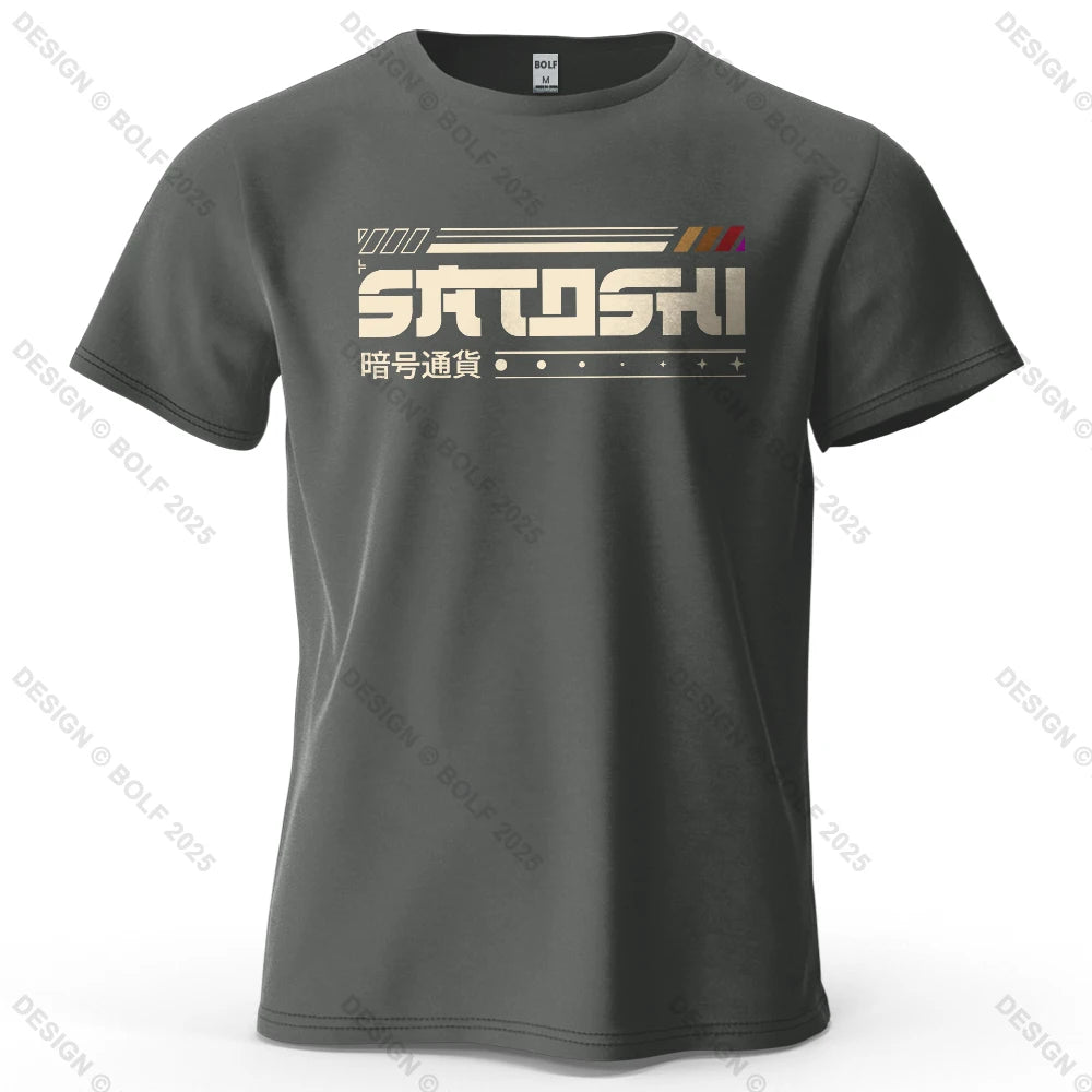 Satoshi and Crypto Printed Men's T-Shirt 100% Cotton Oversized Tech Theme Outfits Graphic Tees for Women Tops Tees Streetwear - Matrix-studios.com