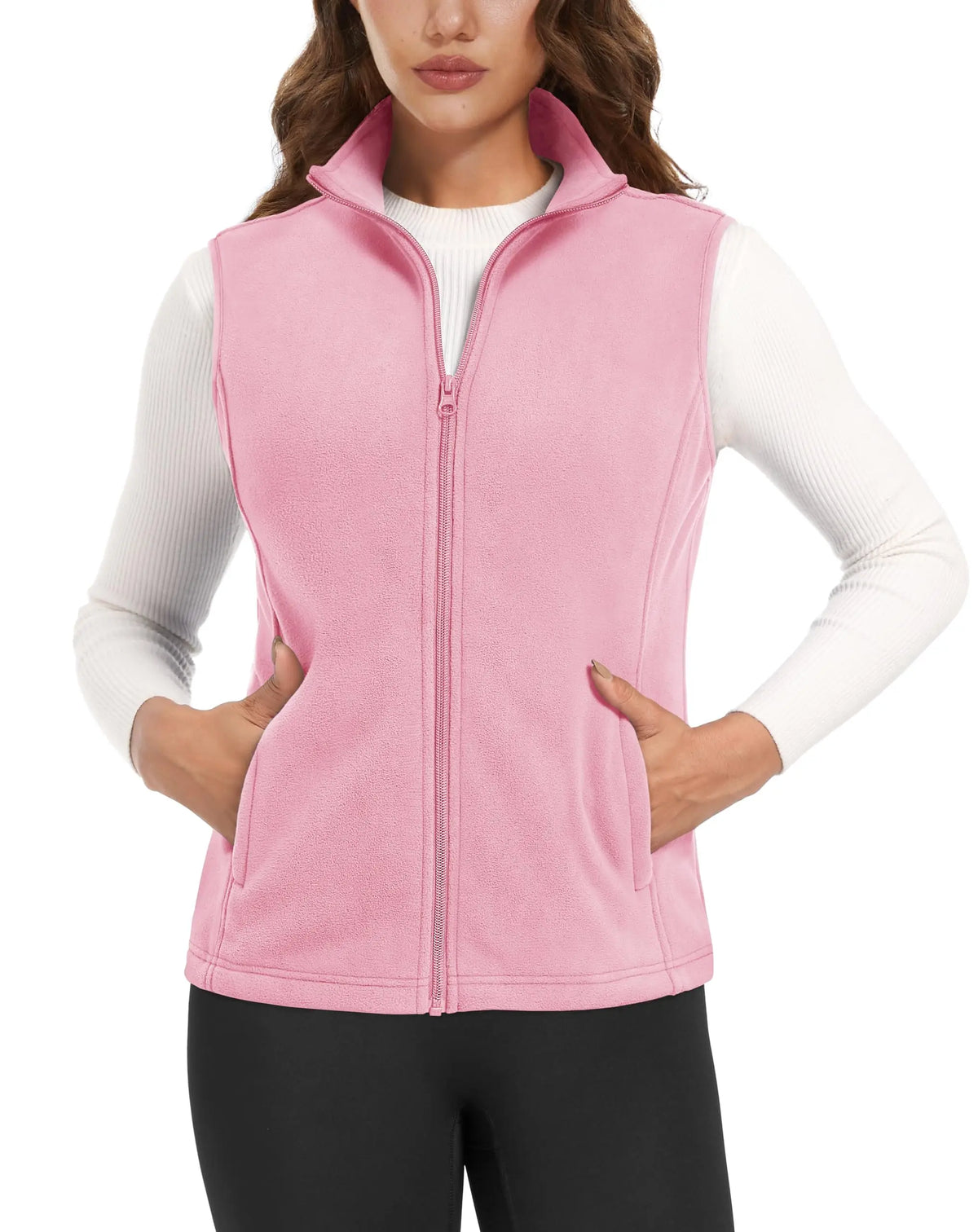 TACVASEN Autumn Winter Soft Warm Vest Womens Fashion Fleece Sleeveless Jacket Lightweight Outdoor Casual Zipper Front Waistcoat - Matrix Studios