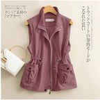 Short Waistcoat Jacket Women's Slim Spring Autumn Casual Outerwear Vest 2026 New Ladies Loose Pure cotton Sleeveless Coat - Matrix Studios