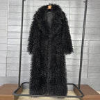 DEAT 2026 Autumn Winter New Fashion Beach Wool Faux Fur Coat For Women Suit Collar Solid Color Long Overcoat Female 11A07448 - Matrix Studios