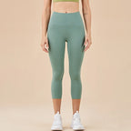 SOISOU Nylon Yoga Capri Pants Leggings Women's Pants Gym Sexy High Waist Tight Breathable Elastic Girl Sports Pants 13 Colors - Matrix-studios.com