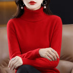 100% Merino Wool Cashmere Sweater Women Knitted Sweater Turtleneck Long Sleeve Pullovers Autumn Winter Clothing Warm Jumper Tops - Matrix Studios