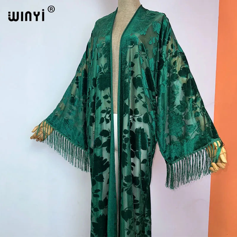 WINYI Kimono Perspective Sexy Cardigan Bikini Cover-up Holiday Maxi Beach Swimsuit Evening Party Dress Vestidos Fashion Kaftan - Matrix Studios