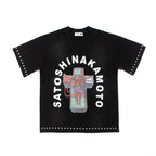 SATOSHI Hip Hop Street Short Sleeve T-Shirt Celestial Eye Double Hands Print Retro Distressed TShirt Trend Casual Summer Top Tee - Matrix-studios.com
