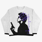 New Hip Hop Streetwear Knitted Sweater men Gothic portrait Print Pullover autumn Harajuku Cotton sweater women Oversized Sweater - Matrix Studios