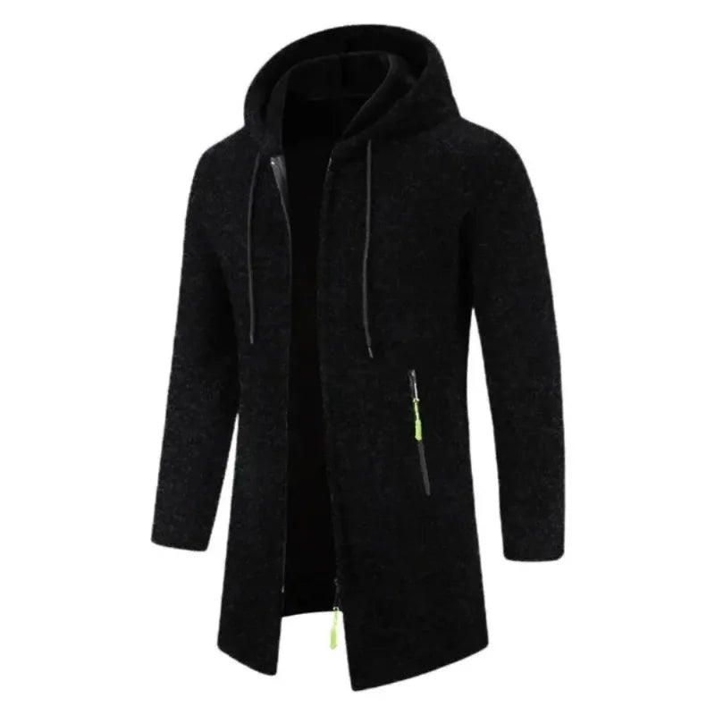 New Mens Long Sleeve Hooded Sweater for Men Zipper Sweatshirts Oversize Streetwear Warm Solid Color Autumn Jacket Hoodie Men - Matrix Studios